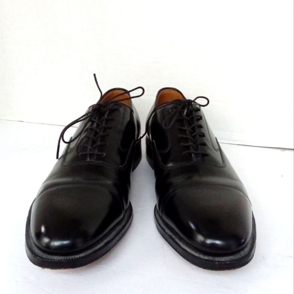 Johnston & Murphy Oxford Dress Shoes Cap Toe Leather Black Classic‎ Size